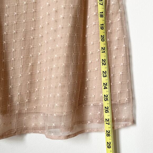 Anthropologie Lilka Embroidered Tulle Sequin Beaded Tee Top Womens Medium Boho - Picture 11 of 16